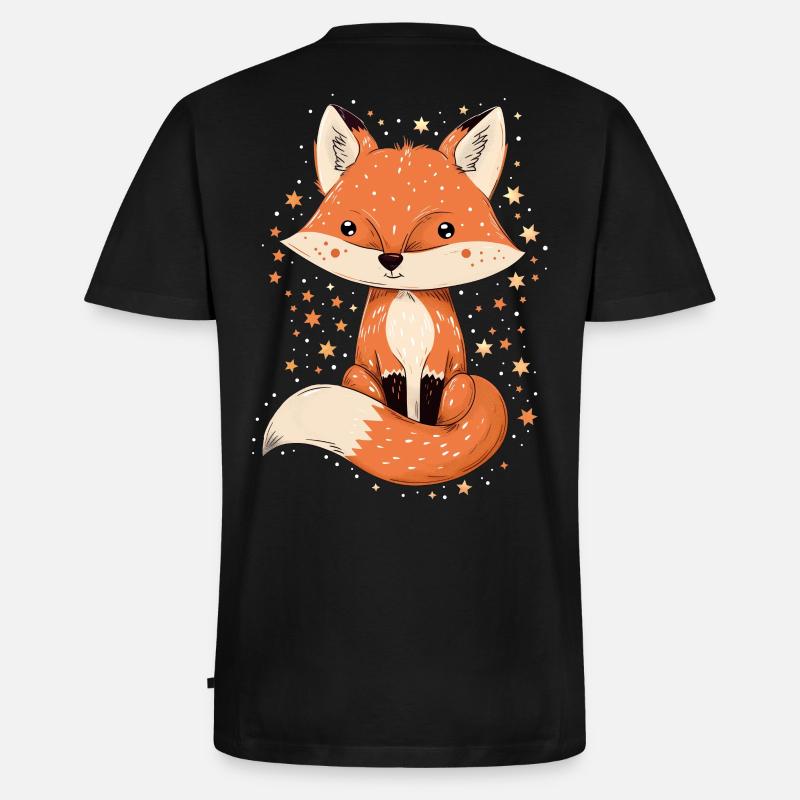 Fuchs mit Sternen - Männer Premium Bio T-Shirt mit V-Ausschnitt - Schwarz