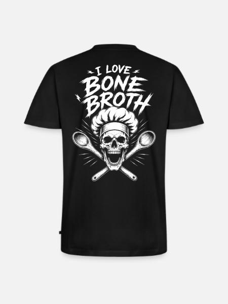 I Love Bone Broth Skull - Men's Premium Organic T-shirt with V-neck - black