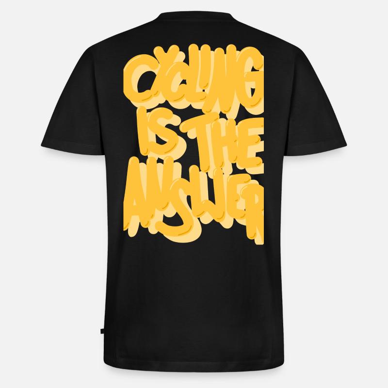 Cycling is the answer gelb - Männer Premium Bio T-Shirt mit V-Ausschnitt - Schwarz