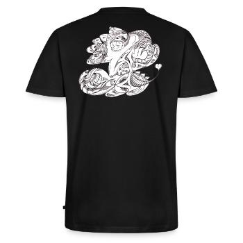 Embrassez vos créatures mentales - T-shirt encolure en V Premium bio Homme - noir - Dos - Nico (187cm)