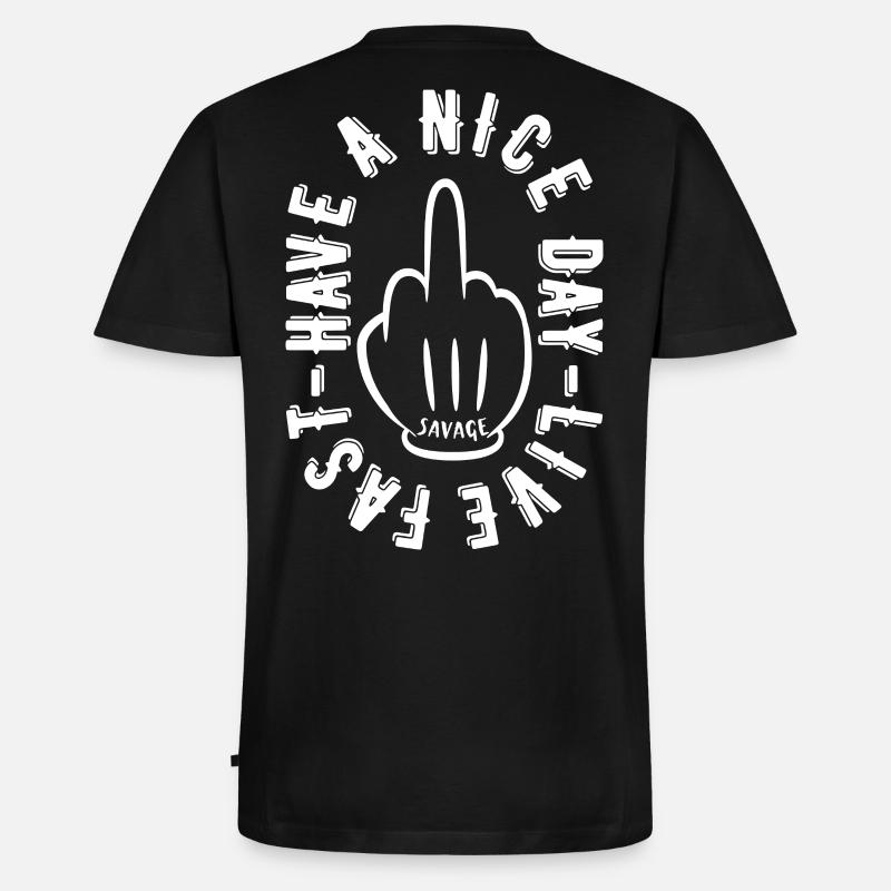 HAVE A NICE DAY - Männer Premium Bio T-Shirt mit V-Ausschnitt - Schwarz
