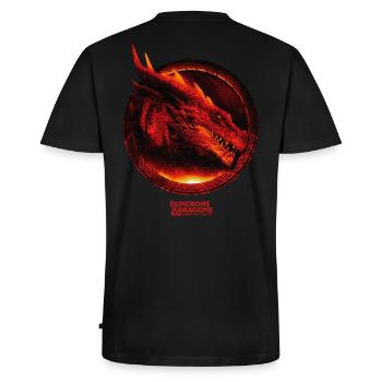 Dungeons & Dragons DND Roter Drachenkopf - Männer Premium Bio T-Shirt mit V-Ausschnitt - Schwarz - Hinten - Nico (187cm)