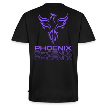 Phoenix-Pracht Feuervogel-Fashion - Männer Premium Bio T-Shirt mit V-Ausschnitt - Schwarz - Hinten - Nico (187cm)