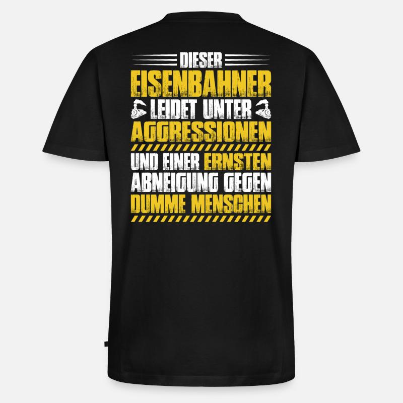 Eisenbahner Triebfahrzeugführer Railroader - Männer Premium Bio T-Shirt mit V-Ausschnitt - Schwarz