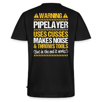 Pipeline Builder Pipeline Construction Pipelayer - T-shirt encolure en V Premium bio Homme - noir - Dos - Nico (187cm)