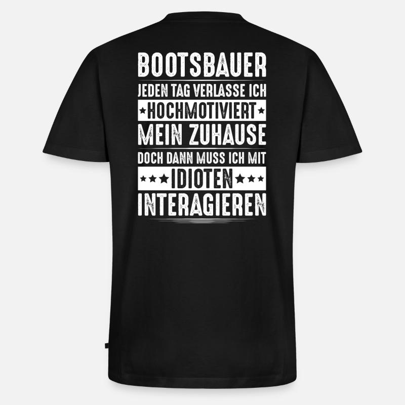 Bootsbauer Bootsbau Schiffbauer Schiffbau Boote - Männer Premium Bio T-Shirt mit V-Ausschnitt - Schwarz