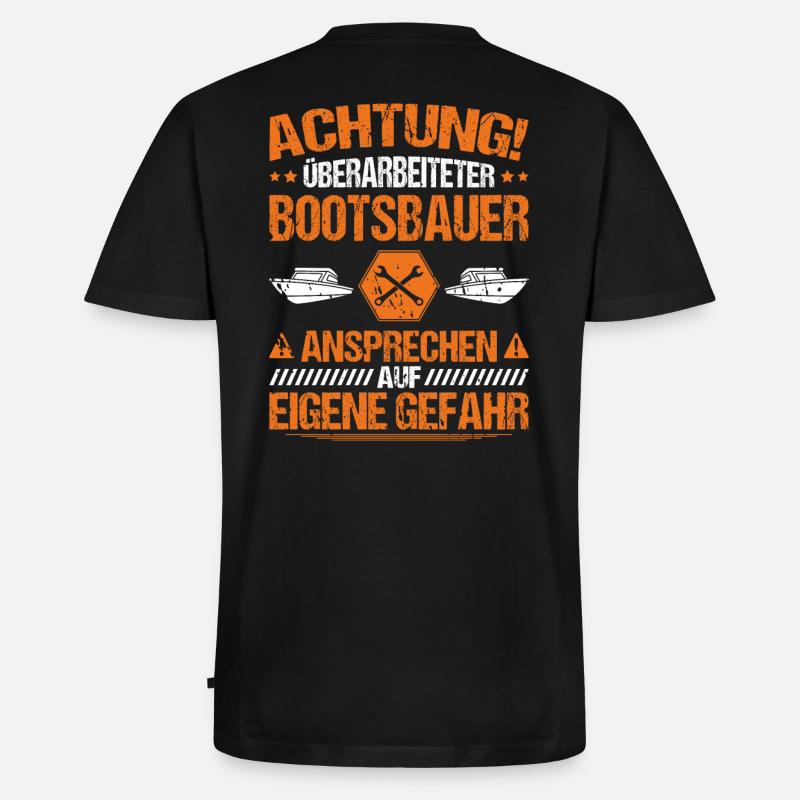 Bootsbauer Bootsbau Schiffbauer Schiffbau Boote - Männer Premium Bio T-Shirt mit V-Ausschnitt - Schwarz