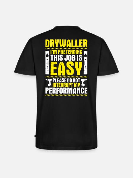 Drywall fitter Drywaller - Men's Premium Organic T-shirt with V-neck - black
