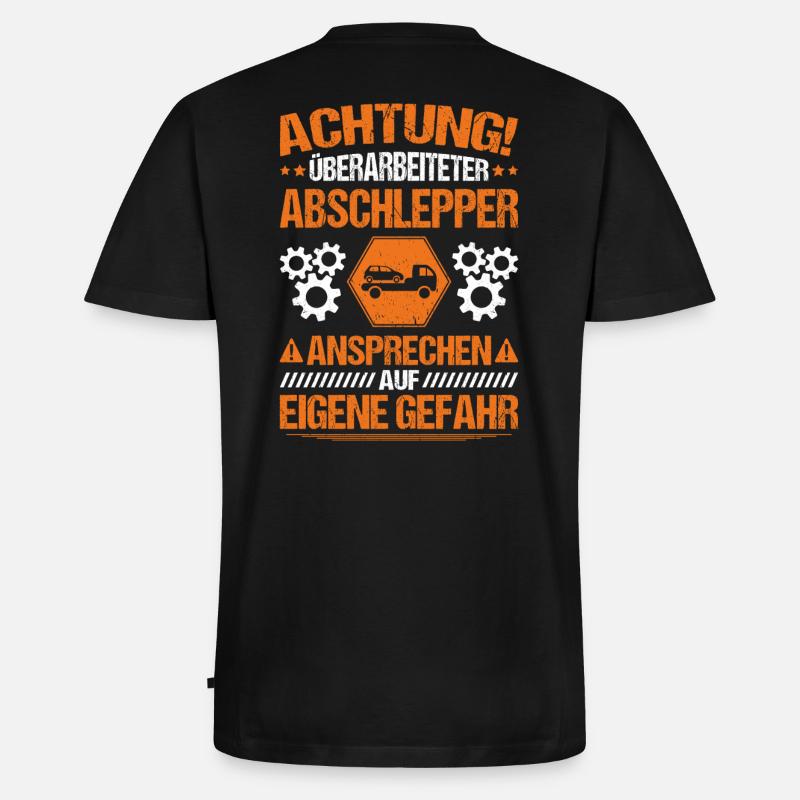 Abschlepper Abschleppdienst Tow Truck Driver - Männer Premium Bio T-Shirt mit V-Ausschnitt - Schwarz