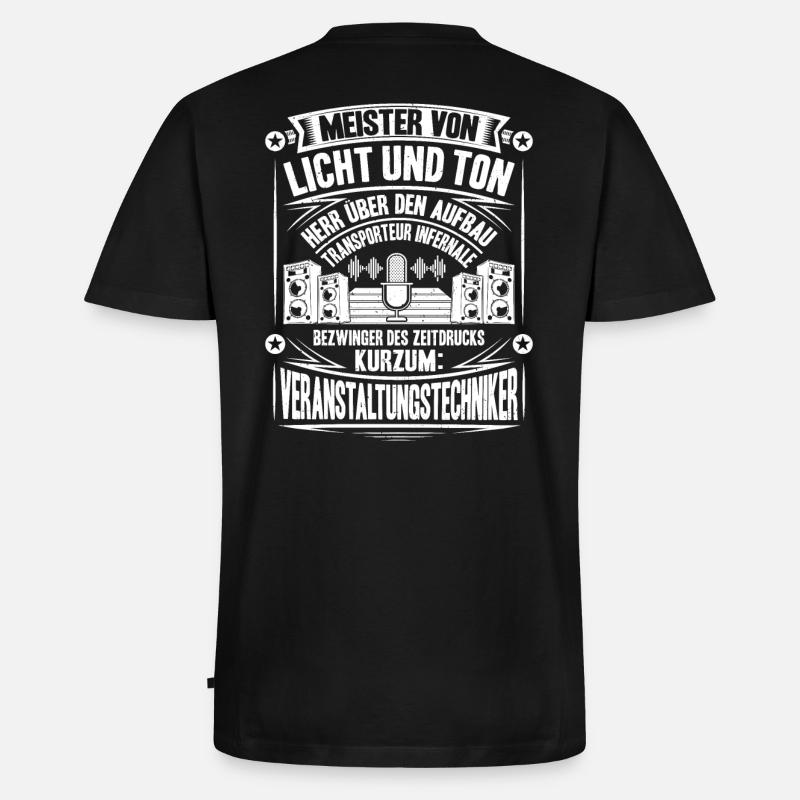 Veranstaltungstechniker Event Technician - Männer Premium Bio T-Shirt mit V-Ausschnitt - Schwarz