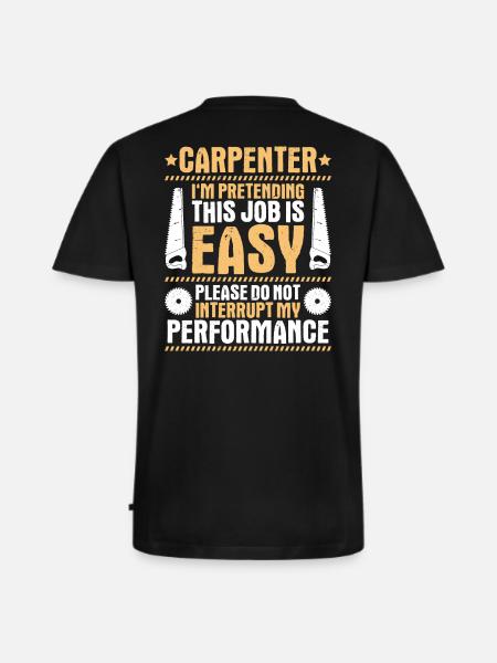 Zimmerer Zimmermann Zimmerei Charpentier Menuiserie - T-shirt encolure en V Premium bio Homme - noir