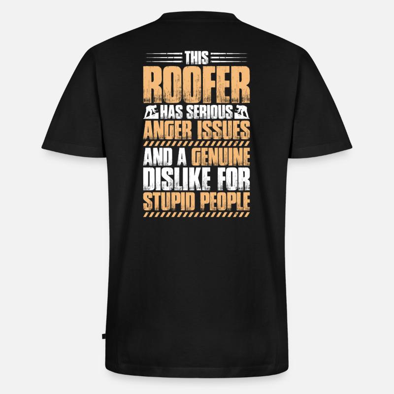 Dachdecker Dachdeckerei Dachdecken Roofer Roofing - Männer Premium Bio T-Shirt mit V-Ausschnitt - Schwarz
