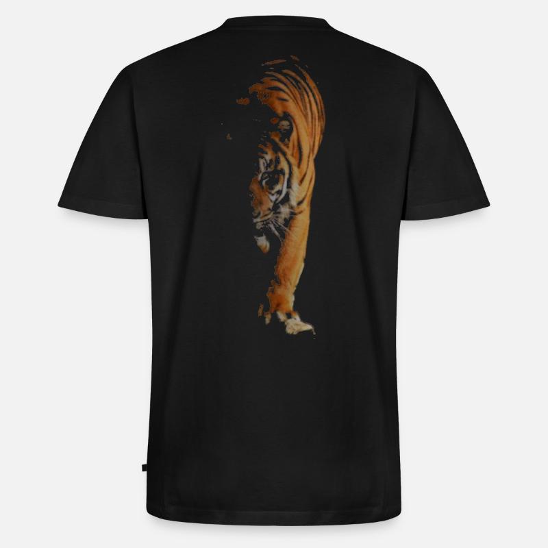 Tiger - Männer Premium Bio T-Shirt mit V-Ausschnitt - Schwarz