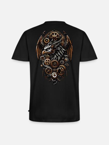 STEAMPUNK EAGLE - Men's Premium Organic T-shirt with V-neck - black