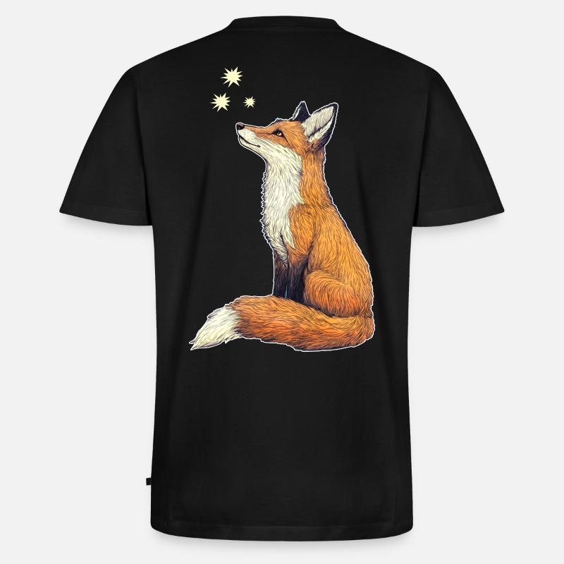 Fuchs mit Sternen - Männer Premium Bio T-Shirt mit V-Ausschnitt - Schwarz