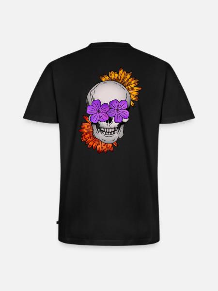 Flower Skull I - Men's Premium Organic T-shirt with V-neck - black
