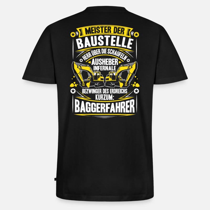 Baggerfahrer Baggerführer Baugeräteführer Bagger - Männer Premium Bio T-Shirt mit V-Ausschnitt - Schwarz