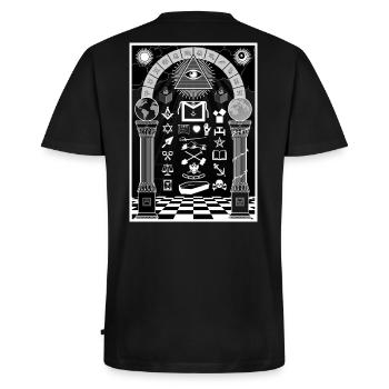 Tracing Board Black - T-shirt encolure en V Premium bio Homme - noir - Dos - Nico (187cm)