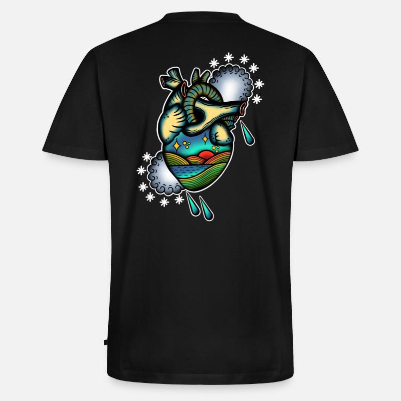 Landschaft - Männer Premium Bio T-Shirt mit V-Ausschnitt - Schwarz