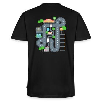 Car Play Mat Shirt für Papa - Männer Premium Bio T-Shirt mit V-Ausschnitt - Schwarz - Hinten - Nico (187cm)