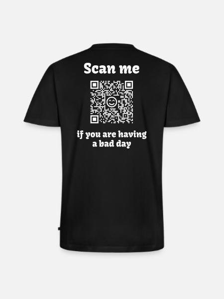 QR-Code mit liebevoller Botschaft - Männer Premium Bio T-Shirt mit V-Ausschnitt - Schwarz