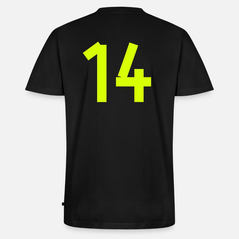 Number 14 - Männer Premium Bio T-Shirt mit V-Ausschnitt - Schwarz