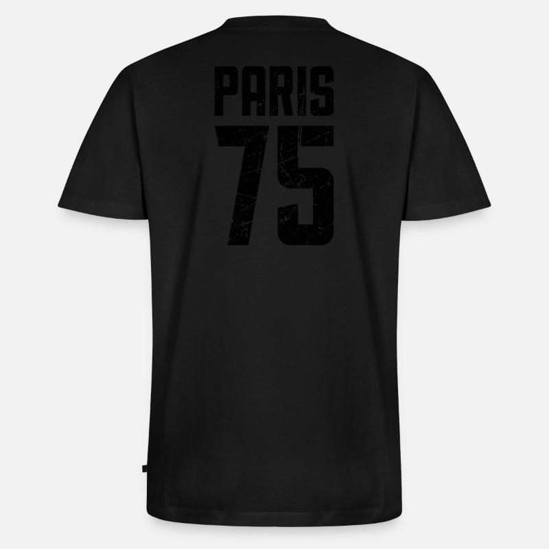 Paris 75 Frankreich Kennzeichen - Männer Premium Bio T-Shirt mit V-Ausschnitt - Schwarz