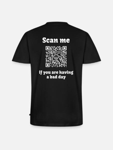 QR-Code mit liebevoller Botschaft - Männer Premium Bio T-Shirt mit V-Ausschnitt - Schwarz