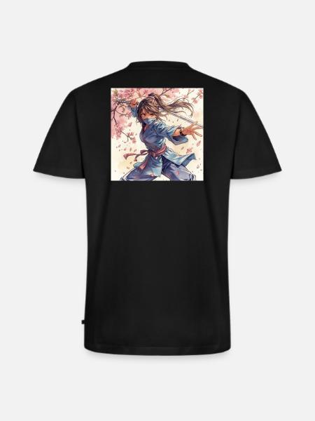 Flower Blade Ninja in Kimono - Men's Premium Organic T-shirt with V-neck - black