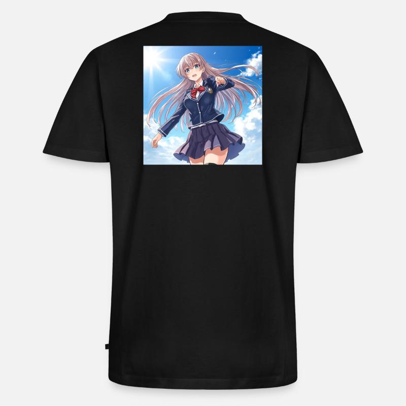 Sonnensturm Schuluniform Heldin - Männer Premium Bio T-Shirt mit V-Ausschnitt - Schwarz