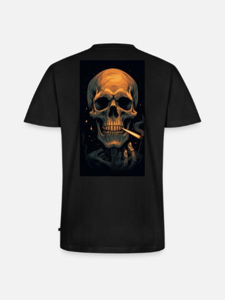 Rauche bis ich sterbe - Männer Premium Bio T-Shirt mit V-Ausschnitt - Schwarz