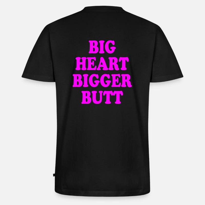 big heart bigger butt - Männer Premium Bio T-Shirt mit V-Ausschnitt - Schwarz