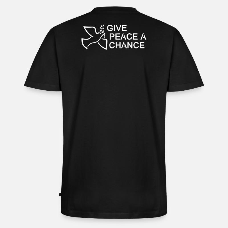 Frieden - Männer Premium Bio T-Shirt mit V-Ausschnitt - Schwarz