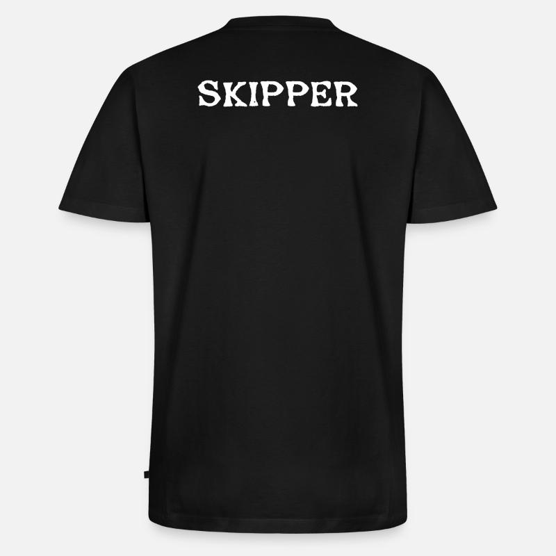 Skipper Weiss - Männer Premium Bio T-Shirt mit V-Ausschnitt - Schwarz