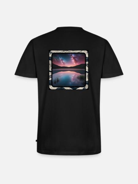 Seascape with reflections - Men's Premium Organic T-shirt with V-neck - black