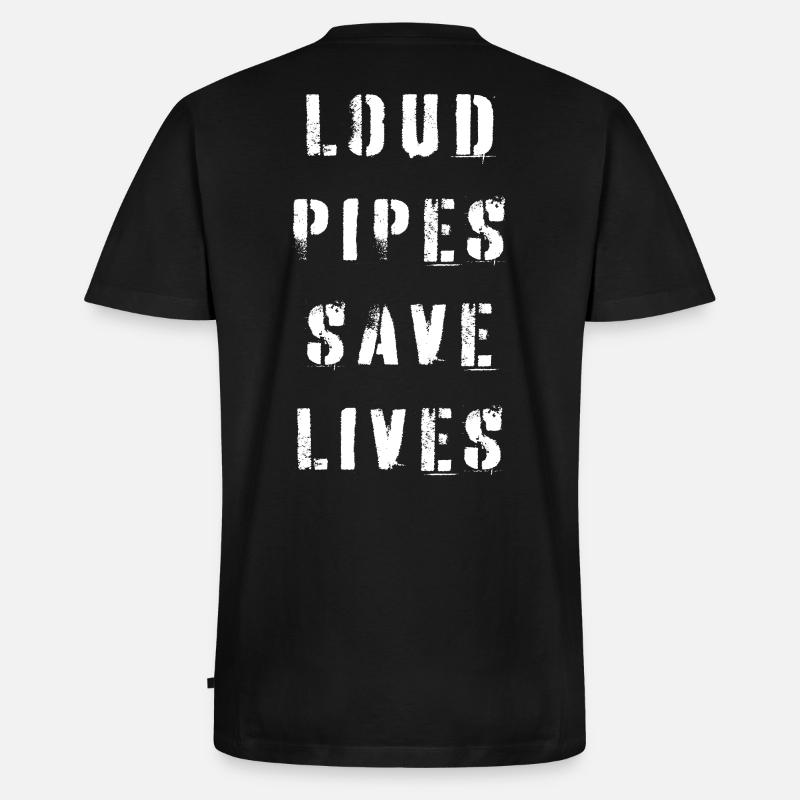 Loud pipes save lives - Männer Premium Bio T-Shirt mit V-Ausschnitt - Schwarz