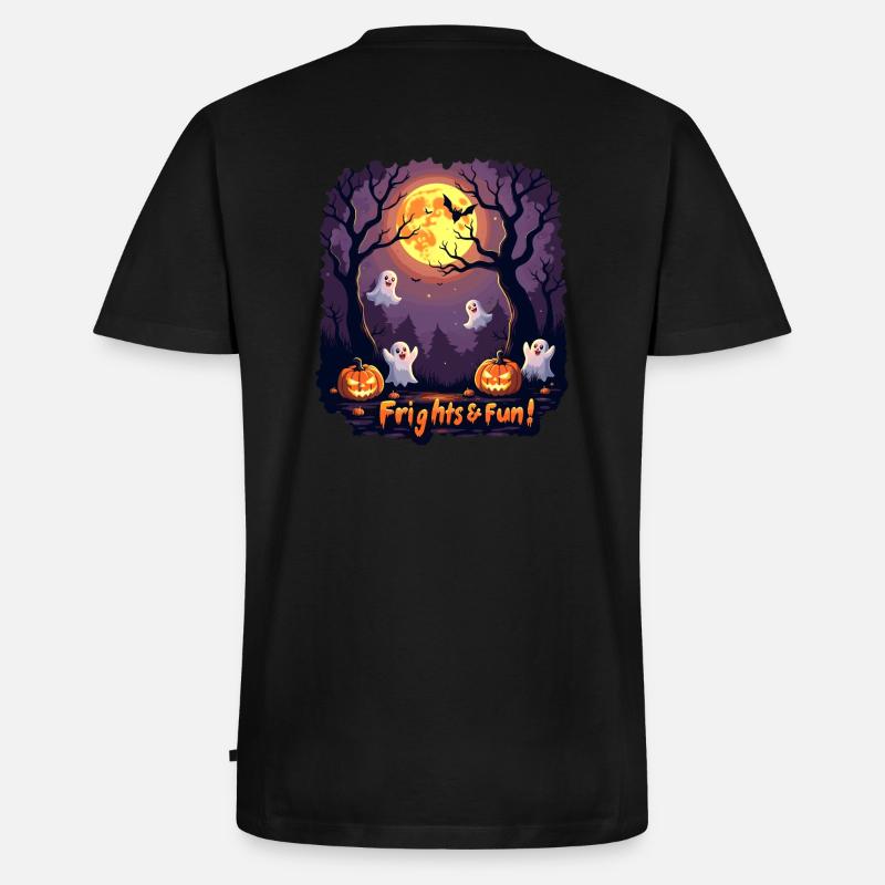 Schrecken & Spaß! Schrecken und Spaß! - Männer Premium Bio T-Shirt mit V-Ausschnitt - Schwarz