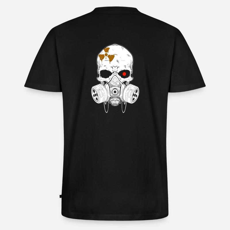 Verstrahlter Schädel - Männer Premium Bio T-Shirt mit V-Ausschnitt - Schwarz