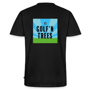 golf n trees - Männer Premium Bio T-Shirt mit V-Ausschnitt - Schwarz - Hinten - Nico (187cm)