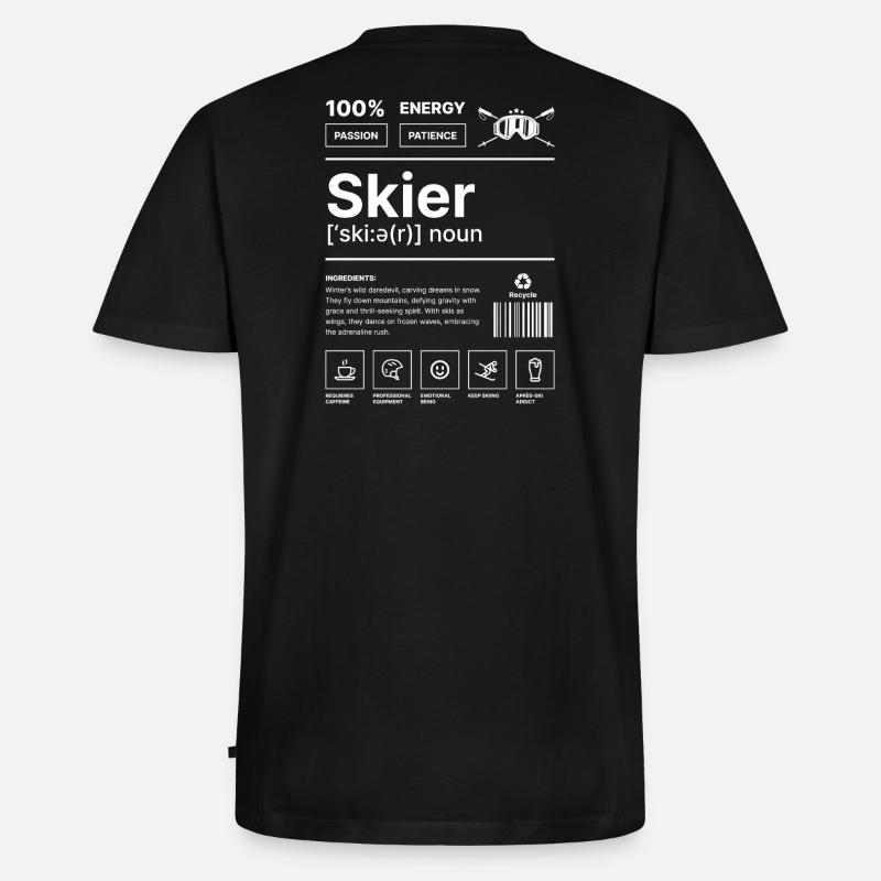 Skifahrer-Lebensstil - Männer Premium Bio T-Shirt mit V-Ausschnitt - Schwarz
