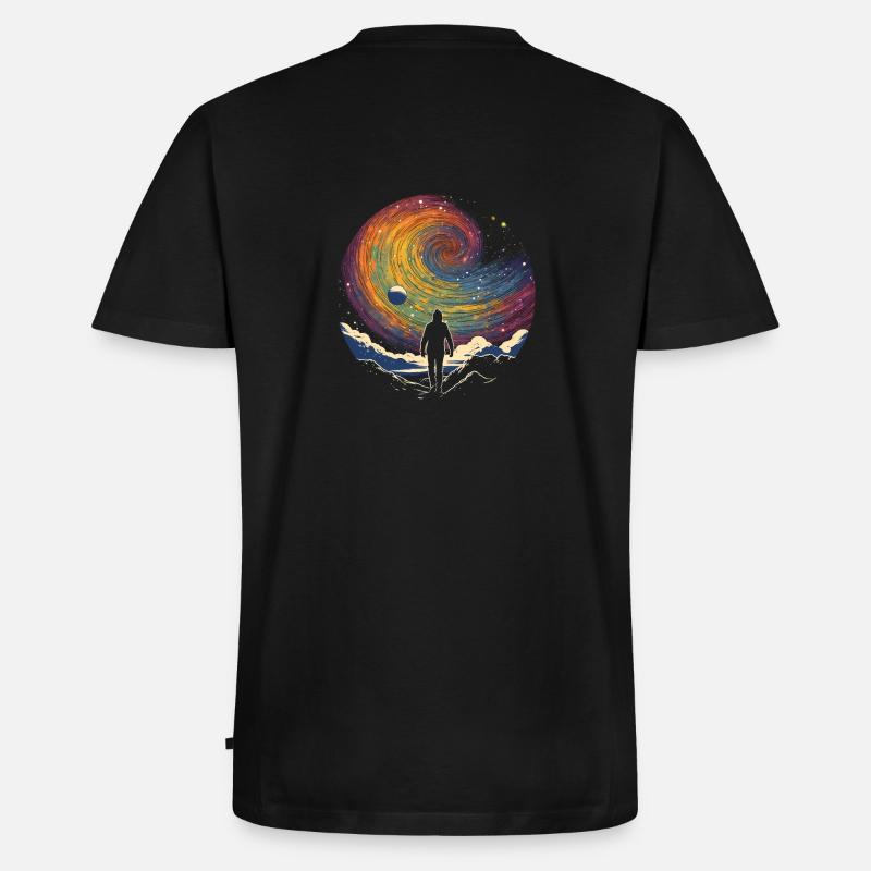 Rainbow Space Walk - Surreale Welten - Männer Premium Bio T-Shirt mit V-Ausschnitt - Schwarz