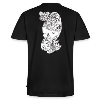 La boîte de secrets de Pandore déchaînée - T-shirt encolure en V Premium bio Homme - noir - Dos - Nico (187cm)