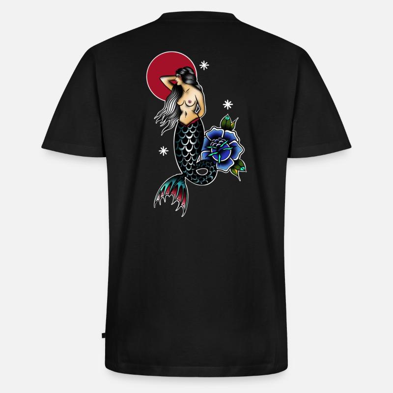 Meerjungfrau - Männer Premium Bio T-Shirt mit V-Ausschnitt - Schwarz