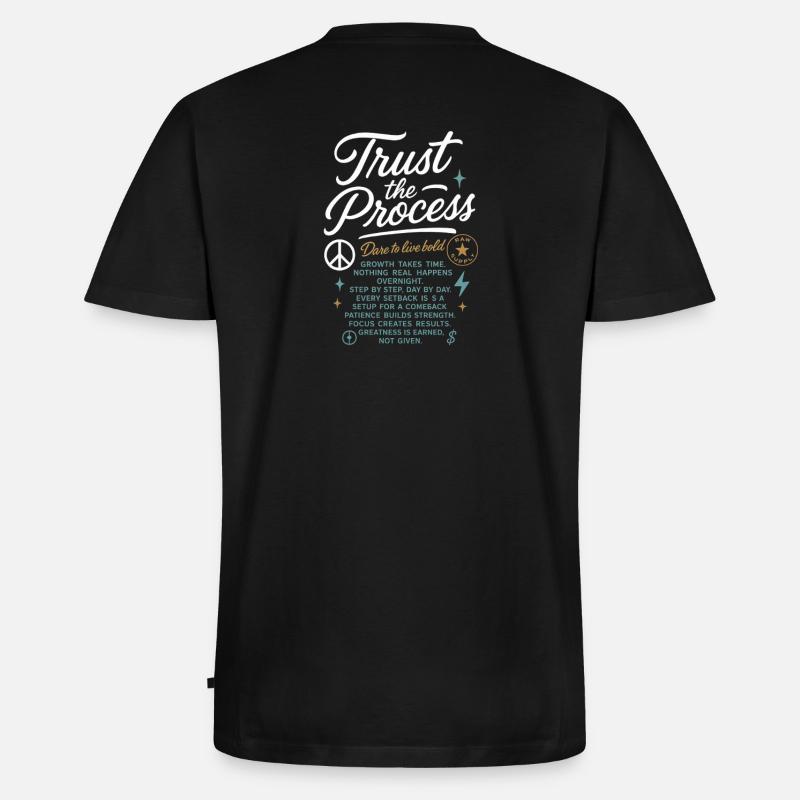 Trust_the_Process - Männer Premium Bio T-Shirt mit V-Ausschnitt - Schwarz