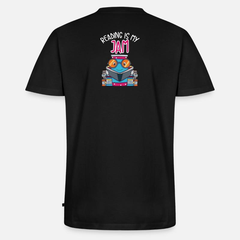 Bücher lesen Geschenk - Männer Premium Bio T-Shirt mit V-Ausschnitt - Schwarz