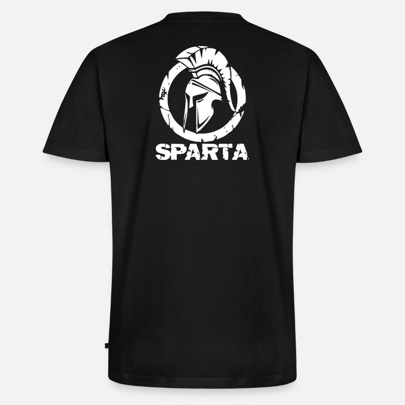 Sparta Helmsilhouette - Männer Premium Bio T-Shirt mit V-Ausschnitt - Schwarz