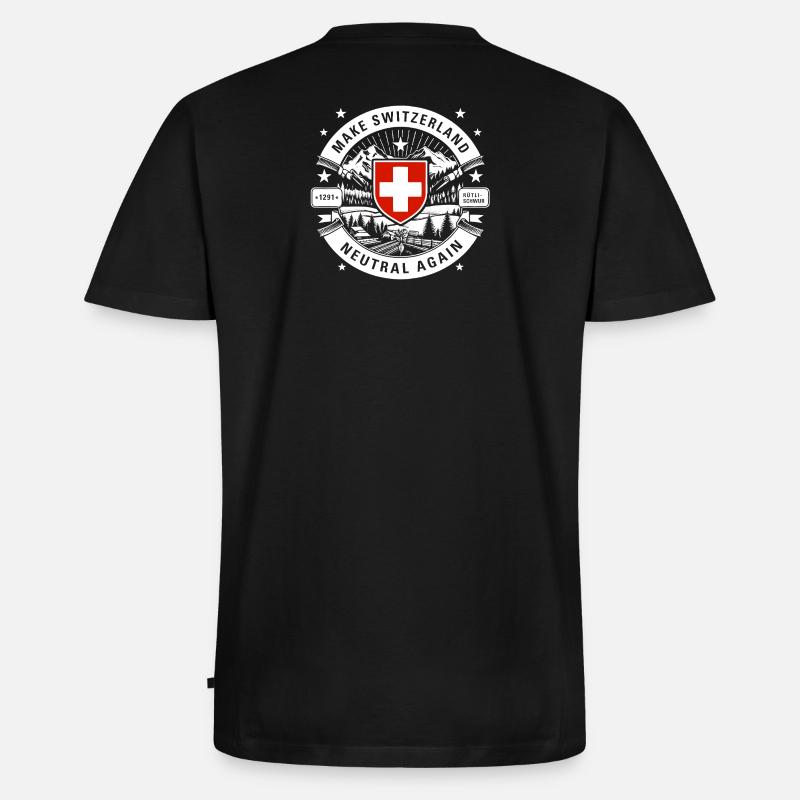 make Switzerland neutral again - Männer Premium Bio T-Shirt mit V-Ausschnitt - Schwarz