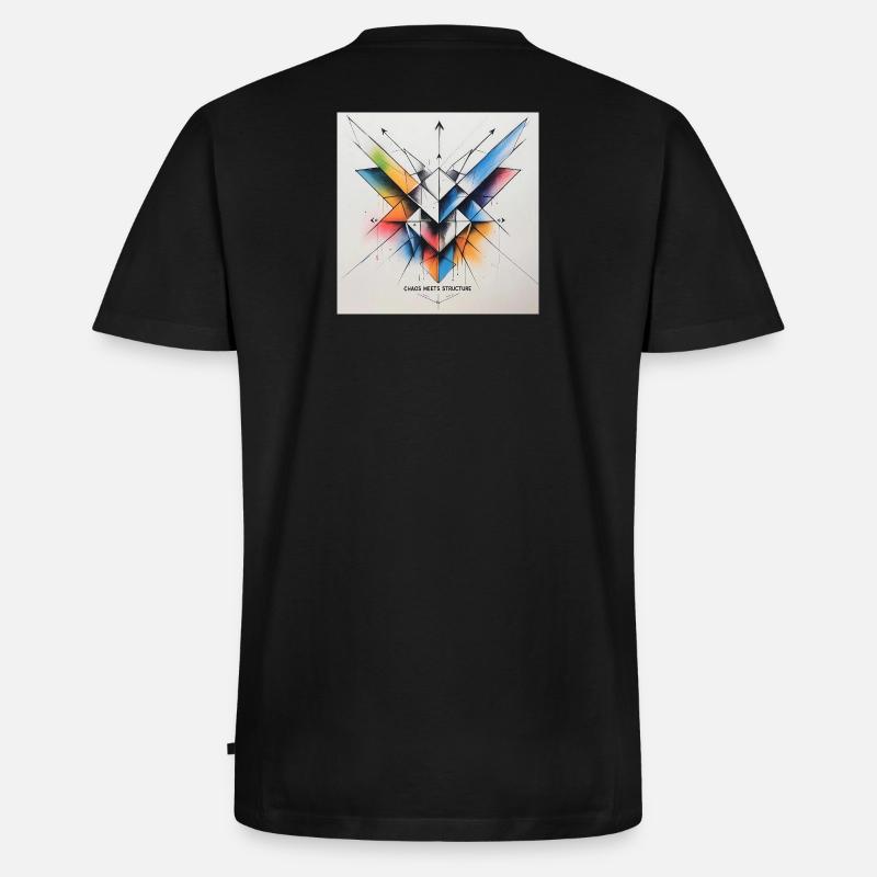 Chaos trifft Struktur - Männer Premium Bio T-Shirt mit V-Ausschnitt - Schwarz