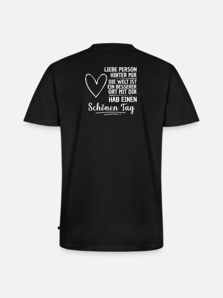 Liebe Person Spruch - Männer Premium Bio T-Shirt mit V-Ausschnitt - Schwarz