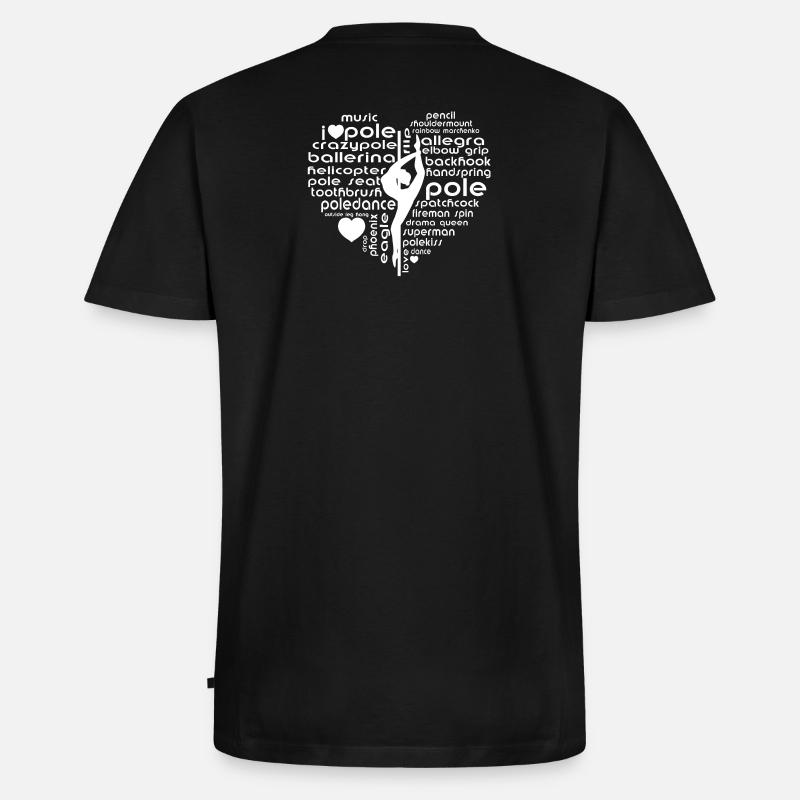 Pole Dance Herz Silhouette Wortdesign - Männer Premium Bio T-Shirt mit V-Ausschnitt - Schwarz